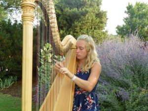 Harp student works with harp instructor in Colorado